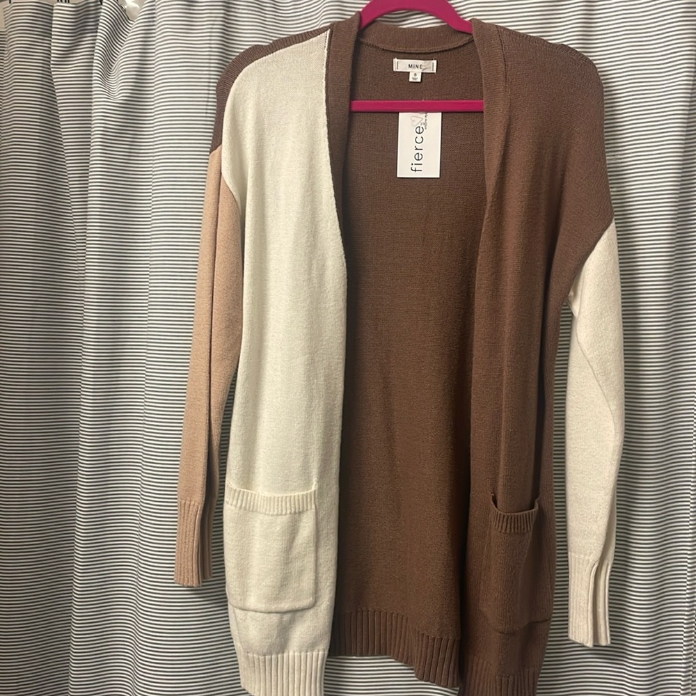 Color block cardigan